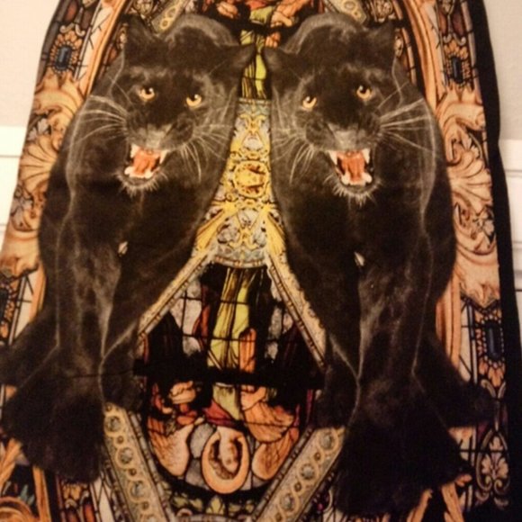 NWOT Fifth Degree USA In Vein Panther Cotton Printed Midi Pencil Skirt - Picture 4 of 5